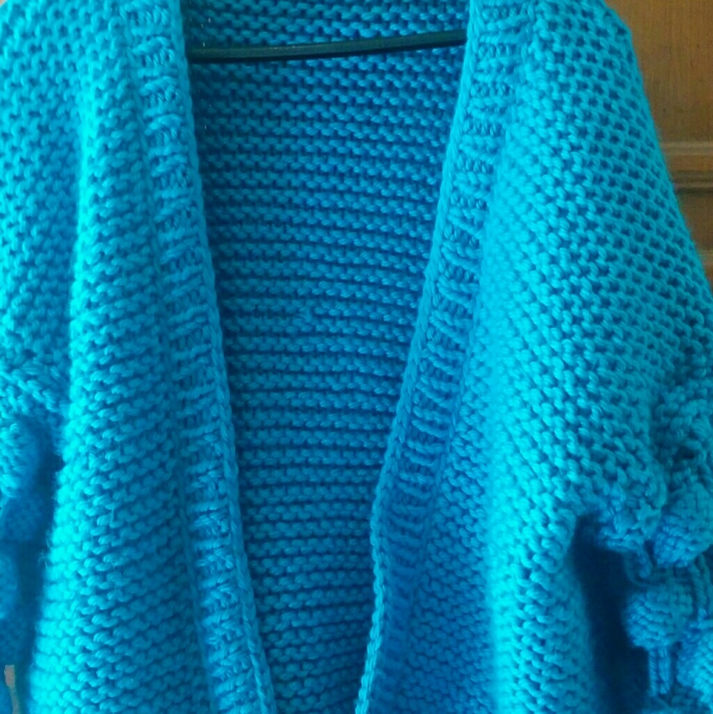 Aqua Blue Raspberry Bubble Cardigan Jacket - Picture 3 of 3